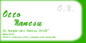 otto mancsu business card